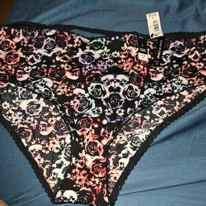 Torrid Curve Black Floral Skull Lace Panties